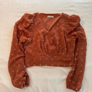 Paper Crane Terracotta Floral Embellished Blouse